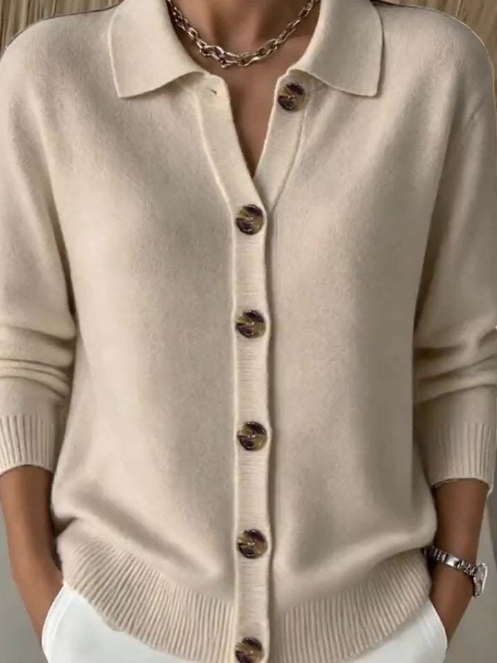 Relani – V-Ausschnitt Rippstrick-Cardigan