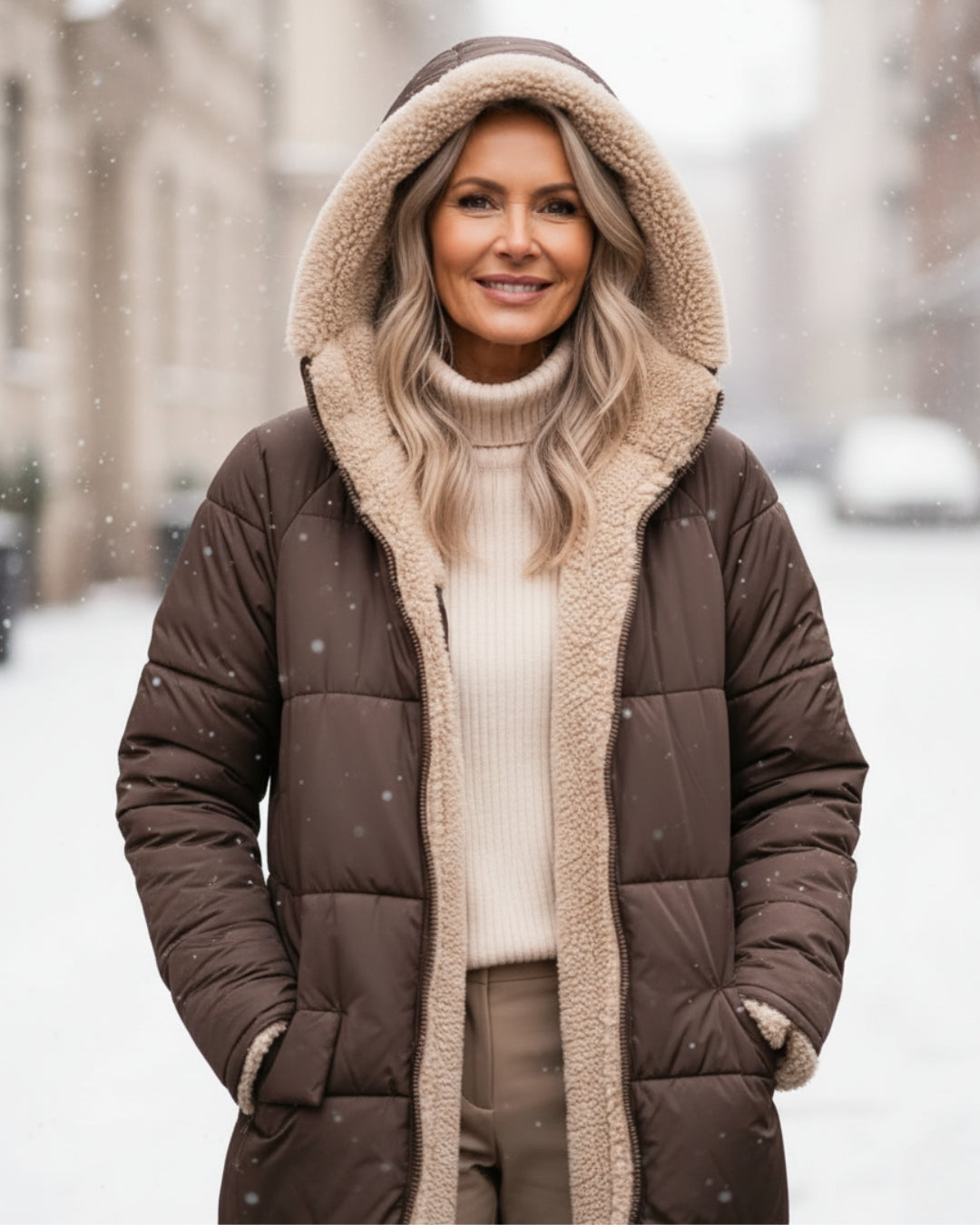 Arlise – Wendemantel mit Sherpa-Futter