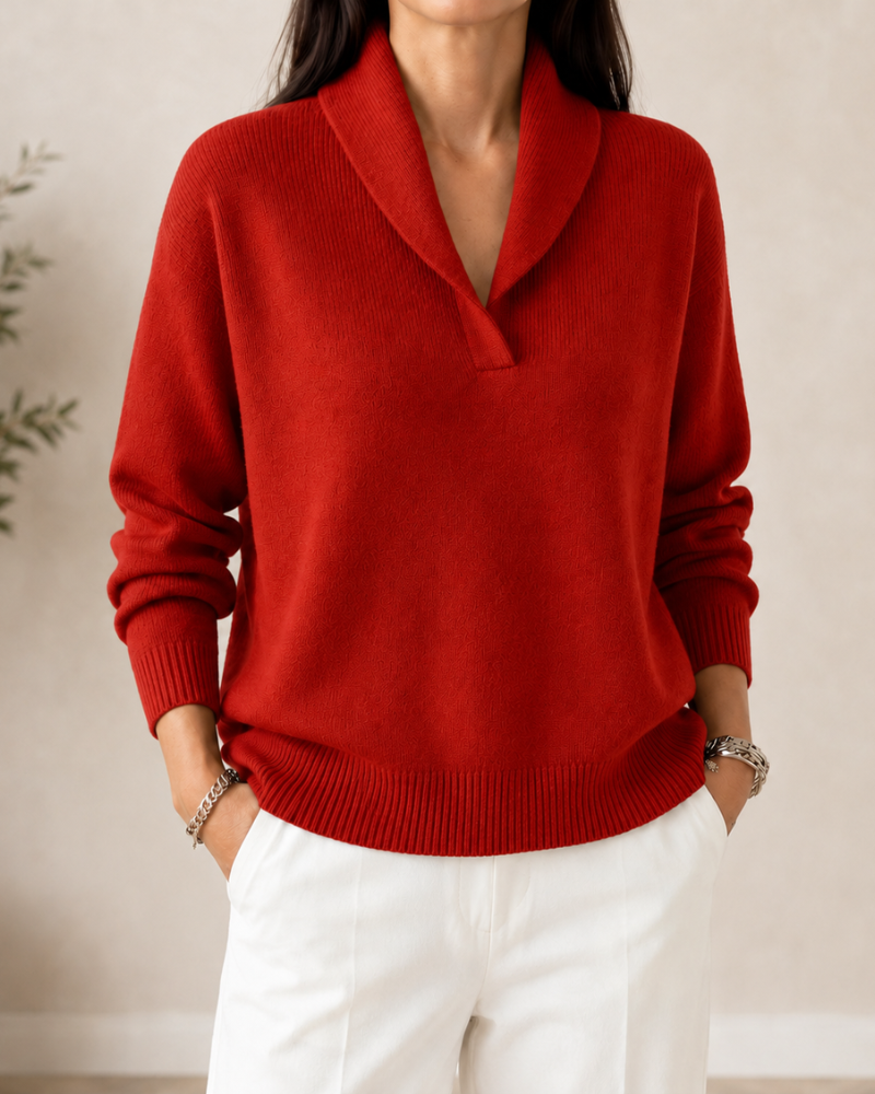 Noreli – V-Ausschnitt-Strickpullover