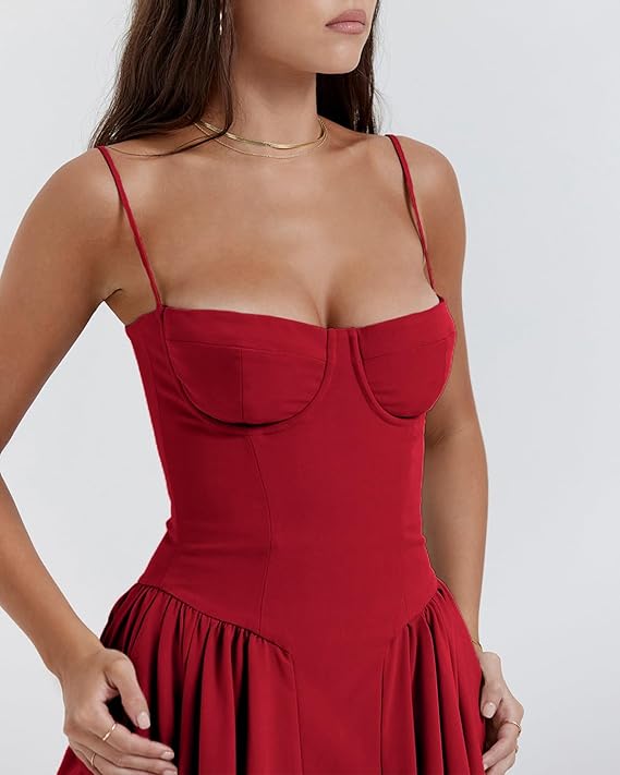 Mevara – Korsettstil-Oberteil Webstoff-Kleid