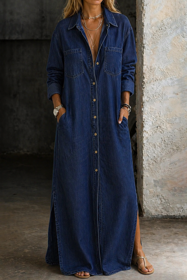 Noreli – Entspanntes Kleid mit Knopfleiste