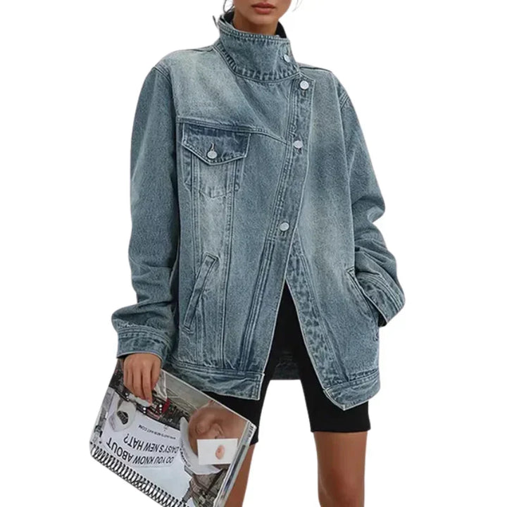 Tevara – Asymmetrische doppelreihige Webjacke