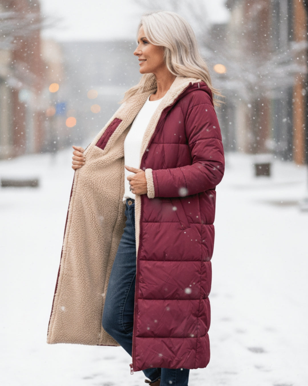 Arlise – Wendemantel mit Sherpa-Futter