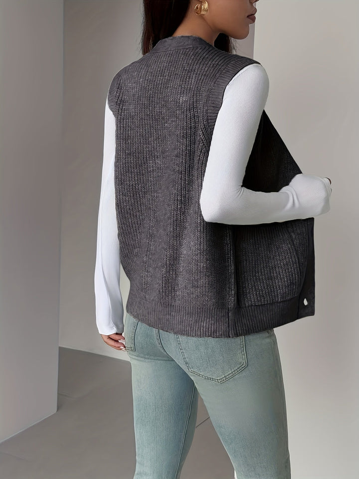 Vesara – V-Ausschnitt-Strickweste