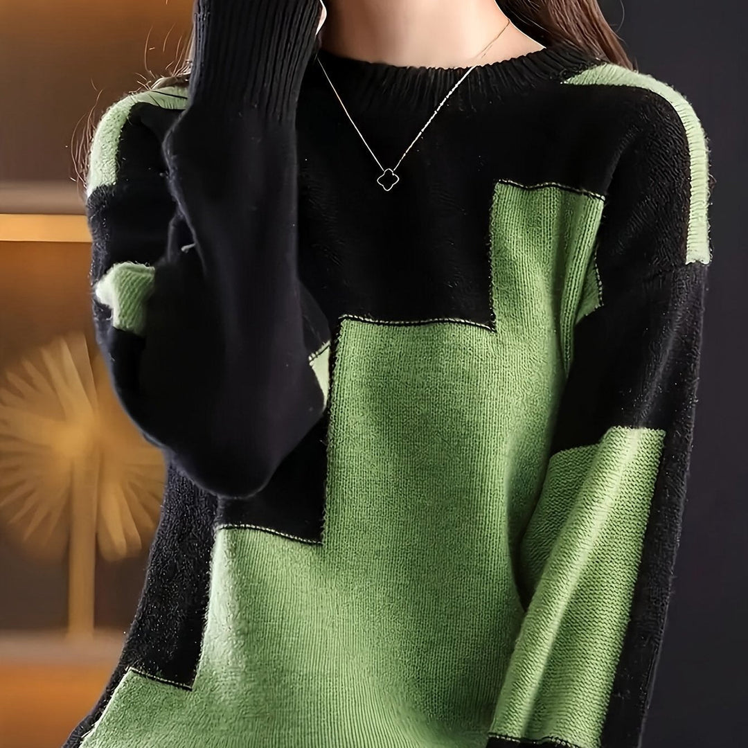 Novira – Farbblock-Strickpullover