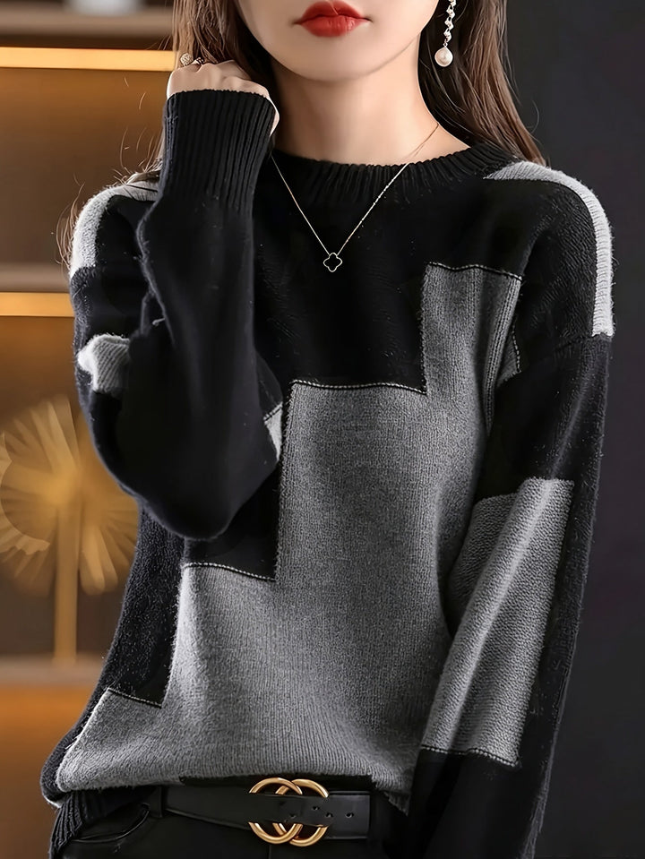 Novira – Farbblock-Strickpullover