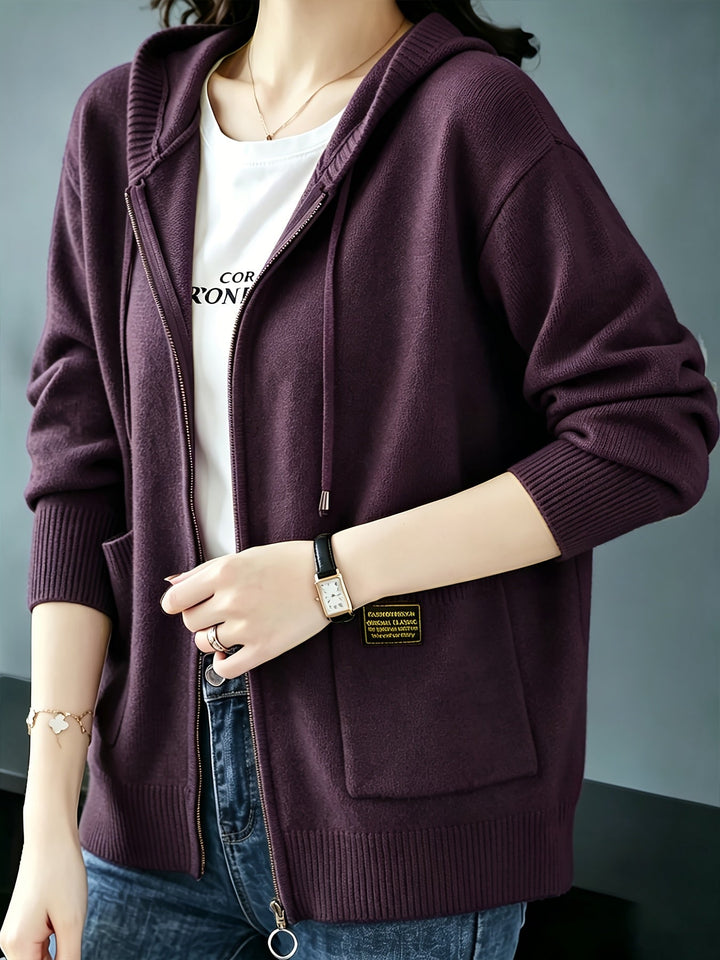 Rilena – Strickjacke mit Kordelzugkapuze aus Viskose