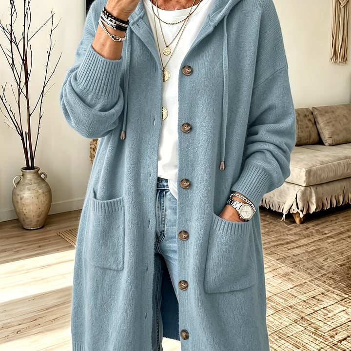 Nevora – Kapuzen-Viskose-Strickjacke