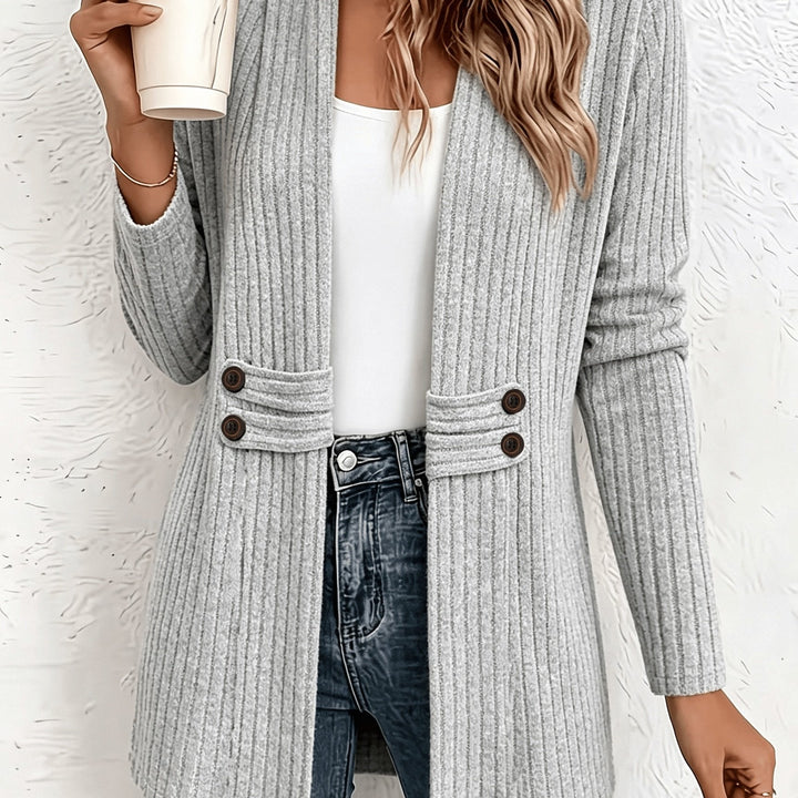 Velira – doppelreihige Strickjacke