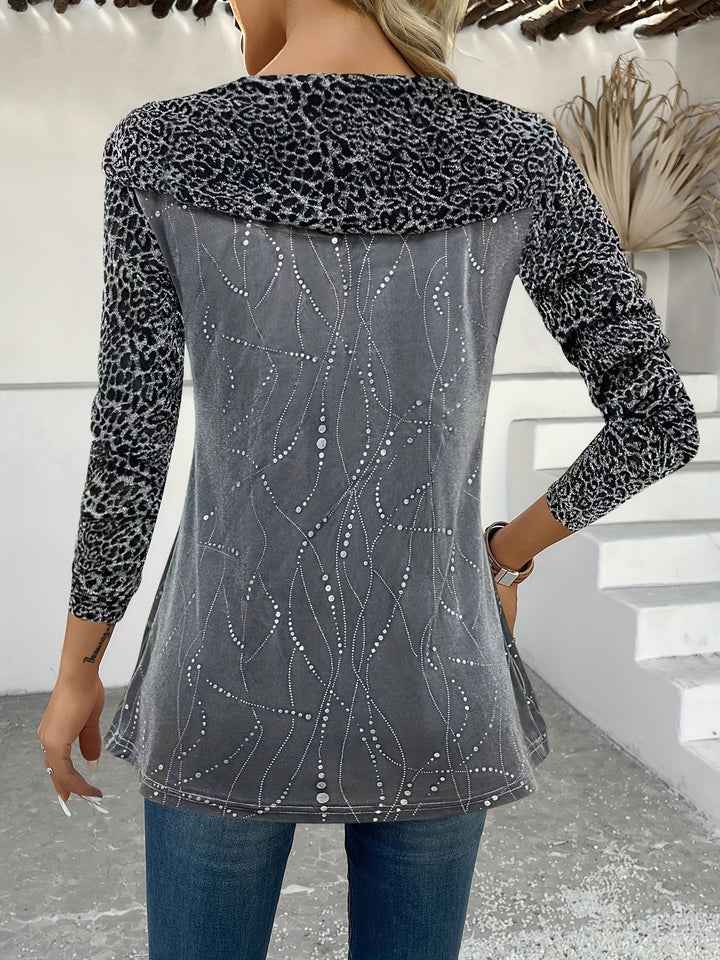 Avenya – mit Revers in Folienoptik, Strick-Pullover-Set