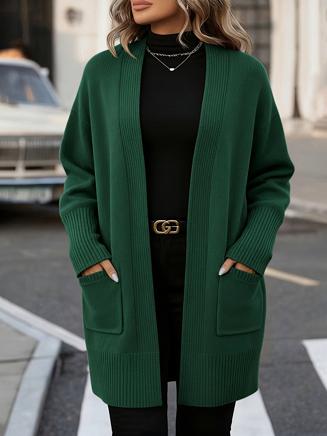Navira – Gerippte Strickjacke