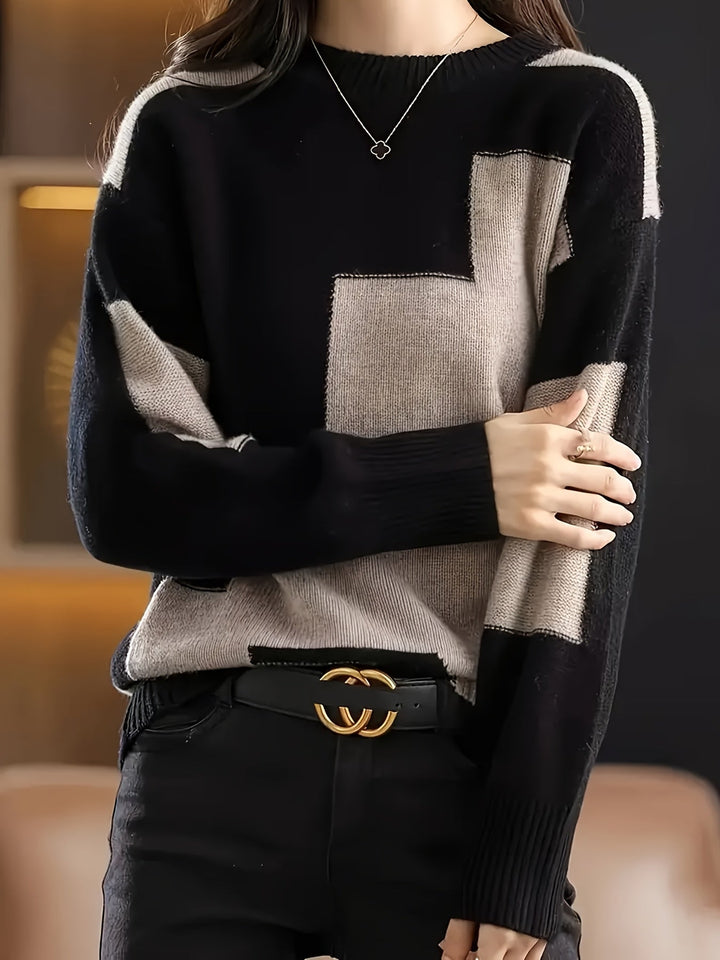 Novira – Farbblock-Strickpullover