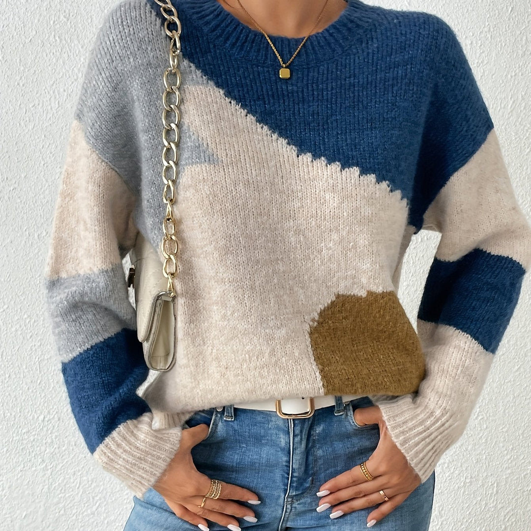 Luniva – Farbblock-Strickpullover