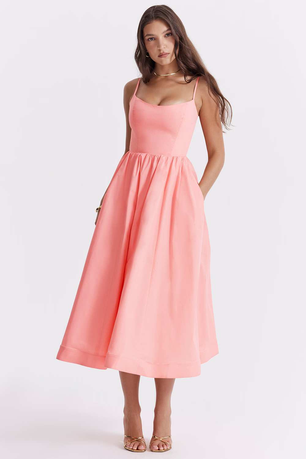 Nolara – Korsettstil, gewebtes Midikleid