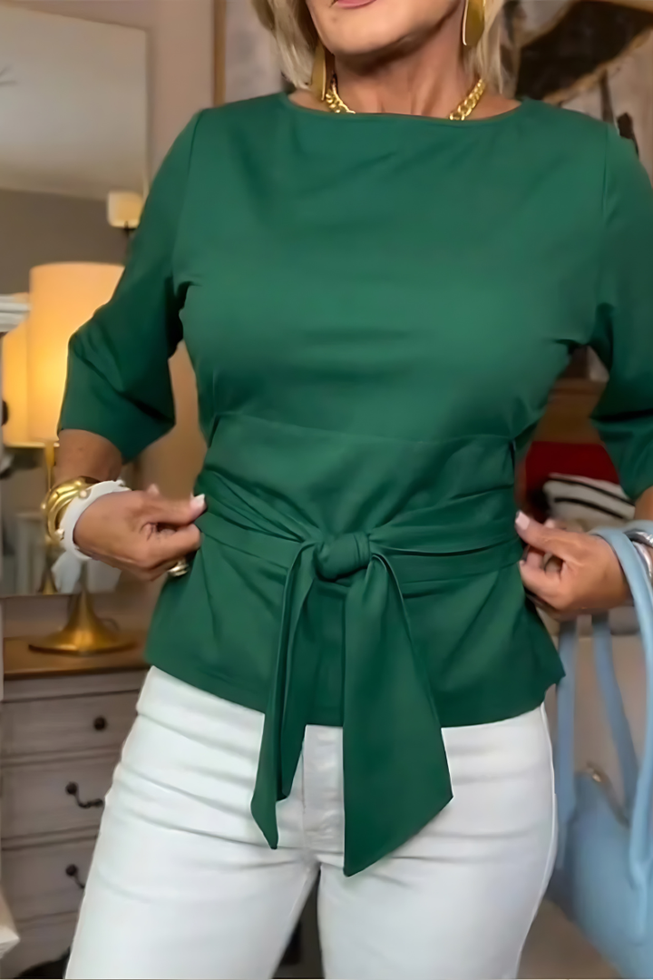 Novira – Mit Taillenschleife gewebtes Top