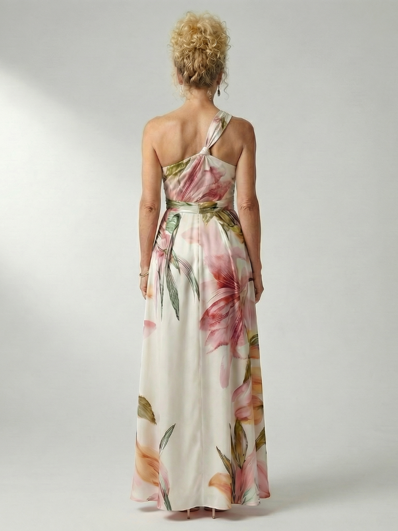 Mevara – Neckholder-Maxikleid mit Blumenmuster