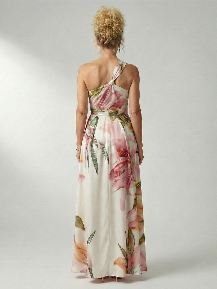 Mevara – Neckholder-Maxikleid mit Blumenmuster