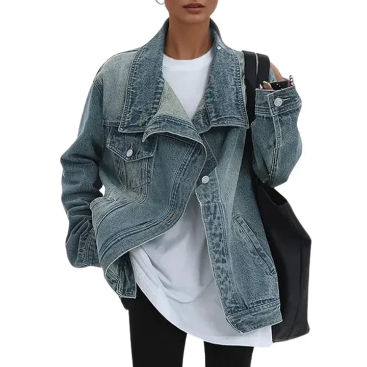 Tevara – Asymmetrische doppelreihige Webjacke