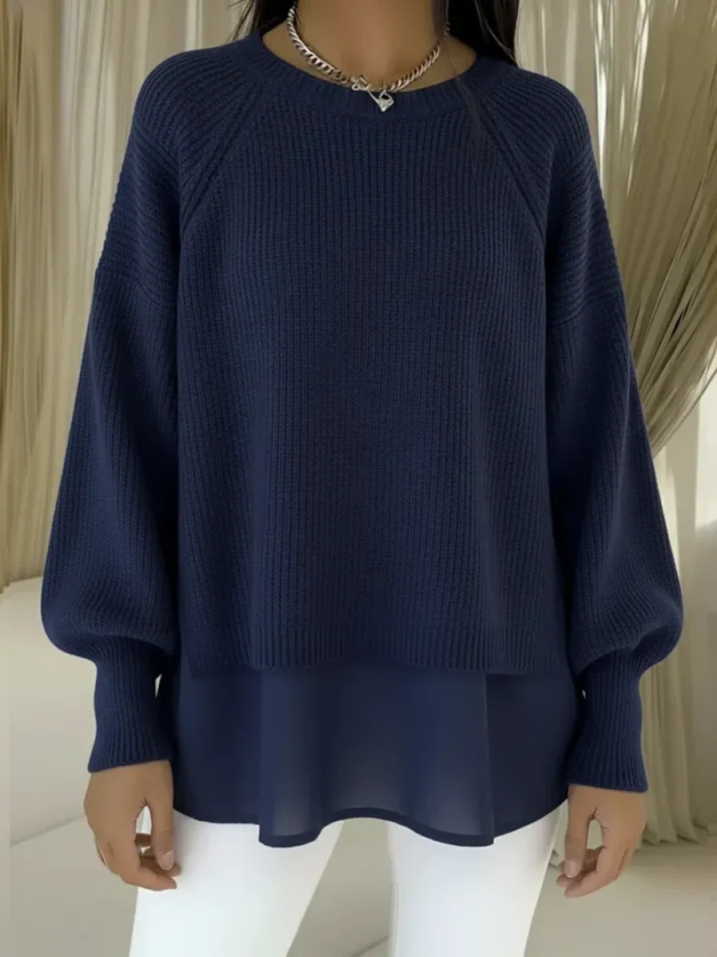 Mireva – Strickpullover mit mehrlagigem Saum