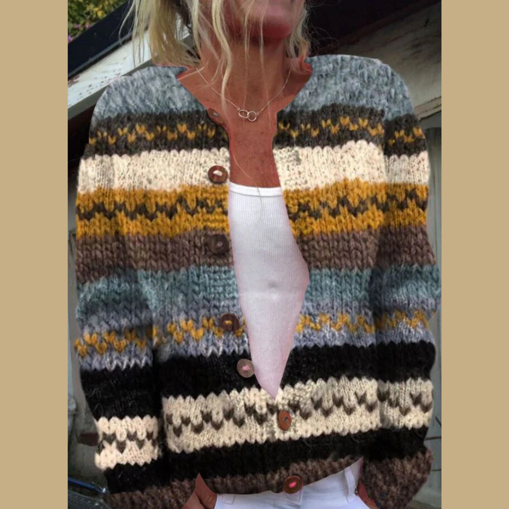 Serava – Knopfverschluss-Strickjacke