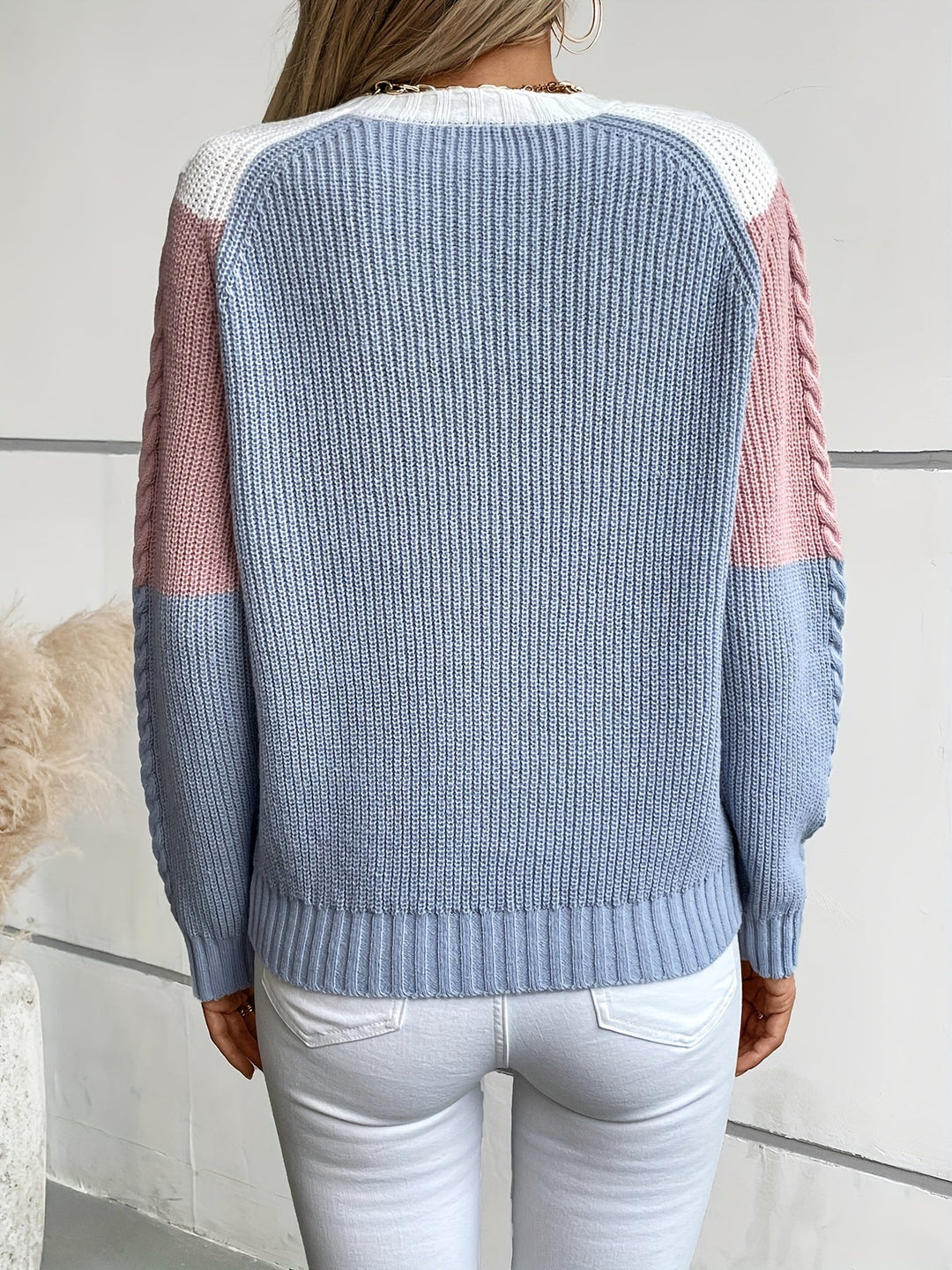 Kevara – Farbblock-Strickpullover