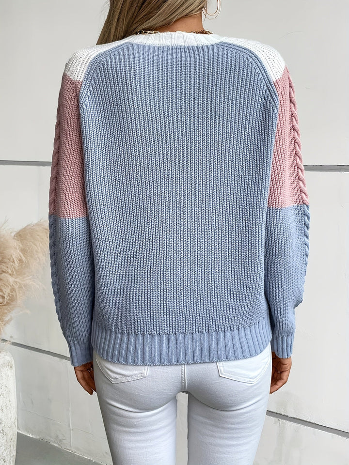 Kevara – Farbblock-Strickpullover