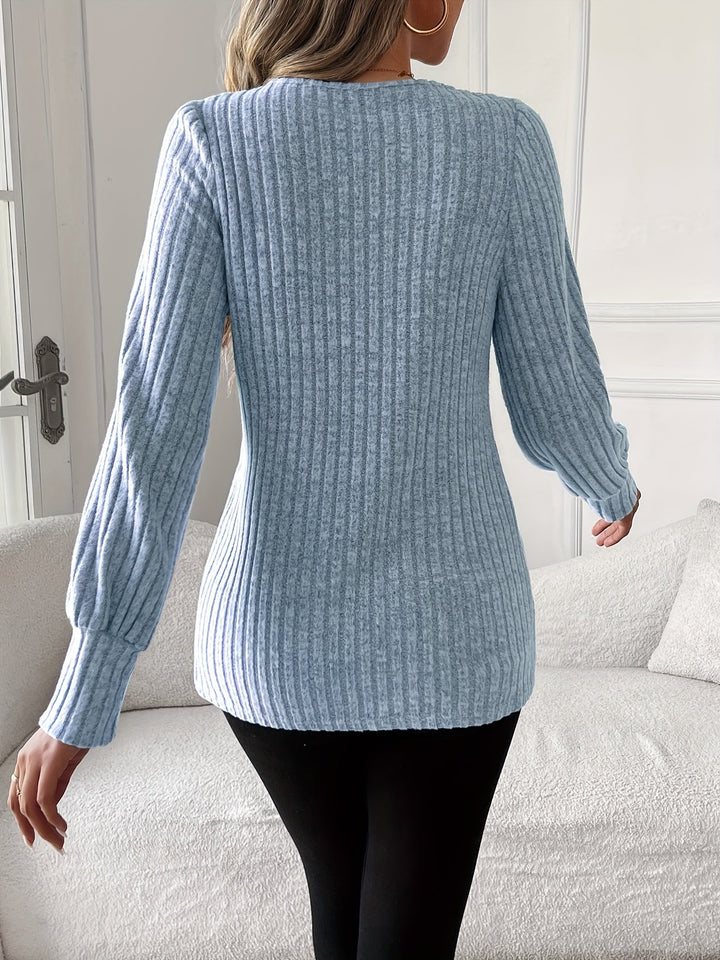 Nivara – Rundhals-Strick-T-Shirt mit Spitzenbesatz