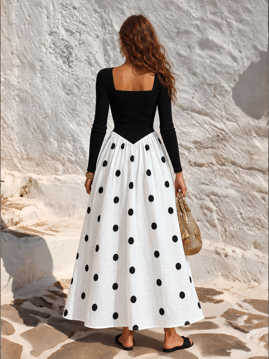 Zelise – Maxikleid mit quadratischem Ausschnitt