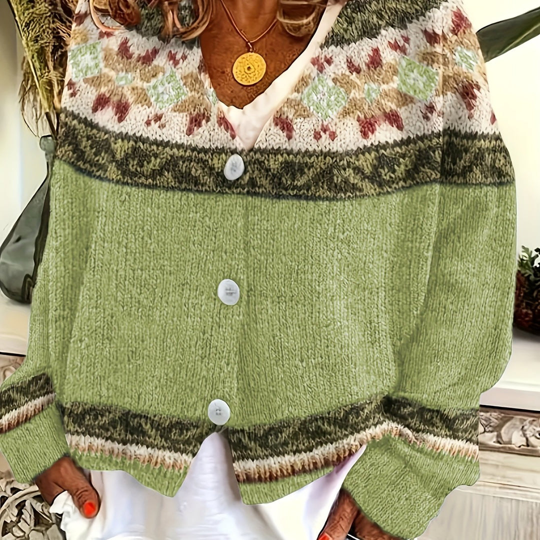 Mireva – Farbblock-Strickjacke