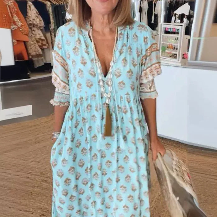 Sorali – Midi-Kleid mit Quasten-Bindeband