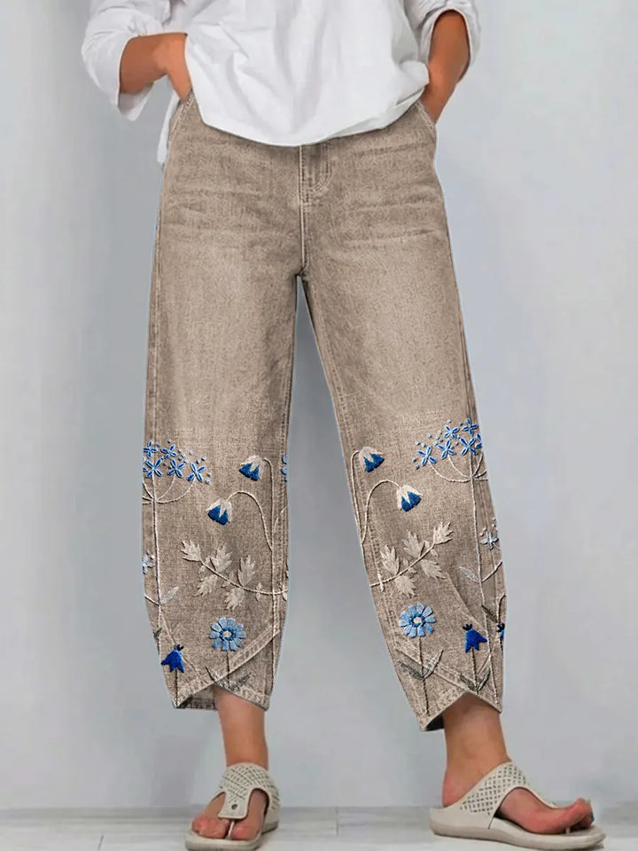 Anvera – bestickte Baumwollhose