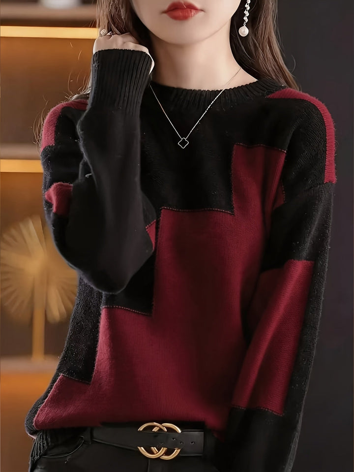 Novira – Farbblock-Strickpullover