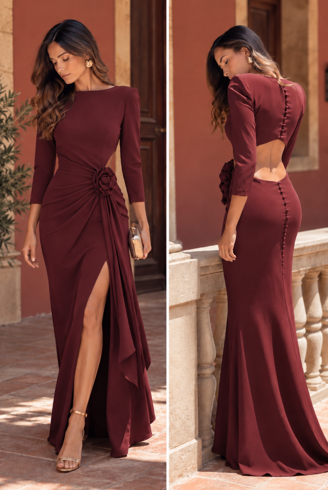 Zarise – tailliertes Rosettenkleid