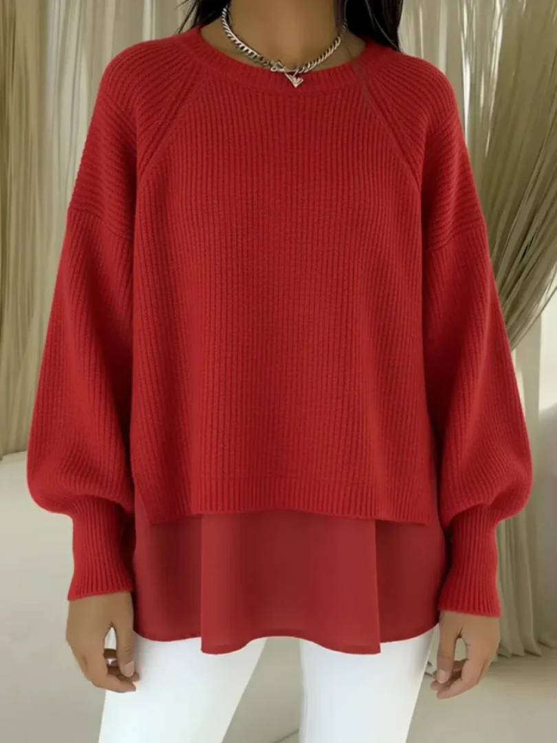 Mireva – Strickpullover mit mehrlagigem Saum