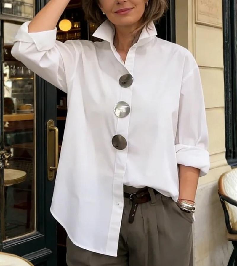 Virela - Stand Collar Woven Blouse