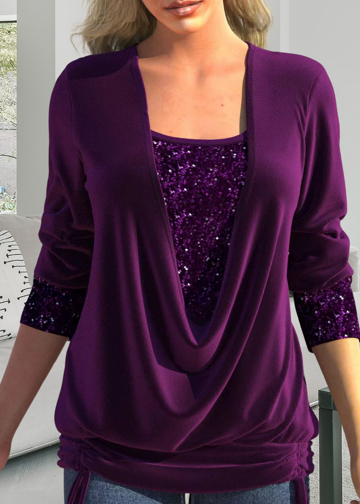 Rivena – Zweiteiliges Pailletten-Top-Set