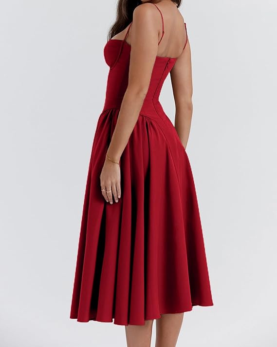 Mevara – Korsettstil-Oberteil Webstoff-Kleid