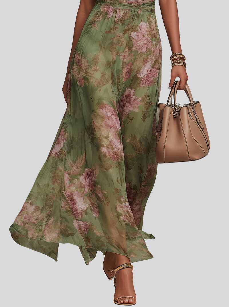 Nivara - Halter Neck Floral Print Dress