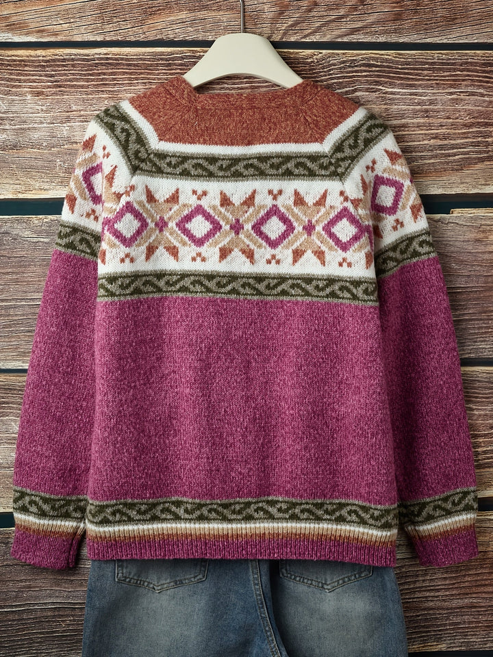 Mireva – Farbblock-Strickjacke