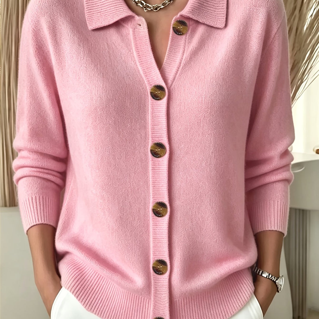 Relani – V-Ausschnitt Rippstrick-Cardigan