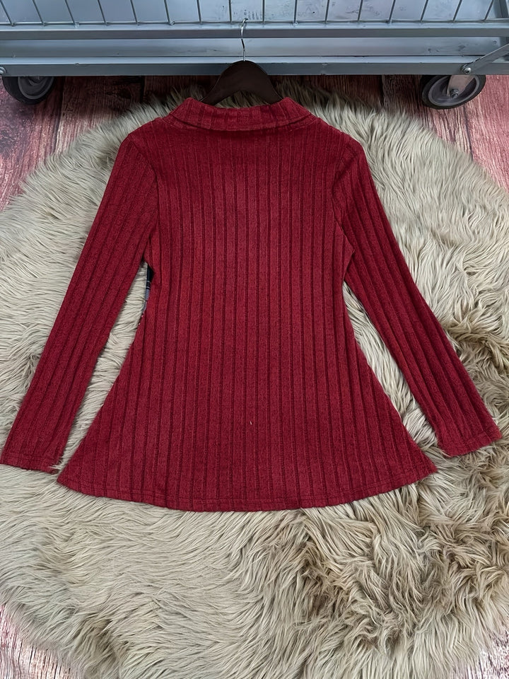 Tavina – Karo-Patchwork Strick-T-Shirt