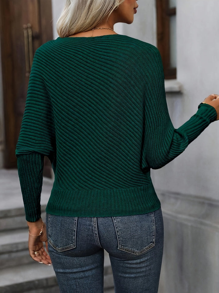Mireva – Fledermausärmel-Rippstrick-Pullover