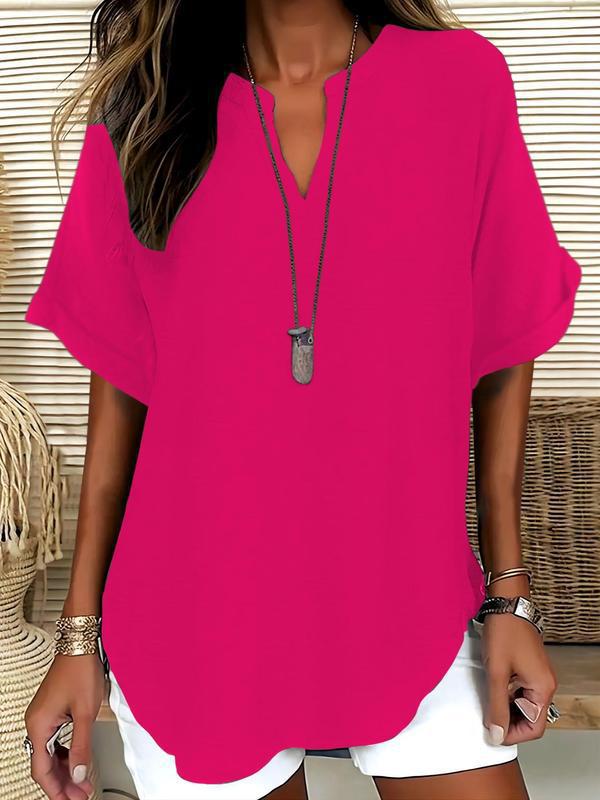 Arlise – Eingeschnittener Ausschnitt, feines Gewebe, Bluse