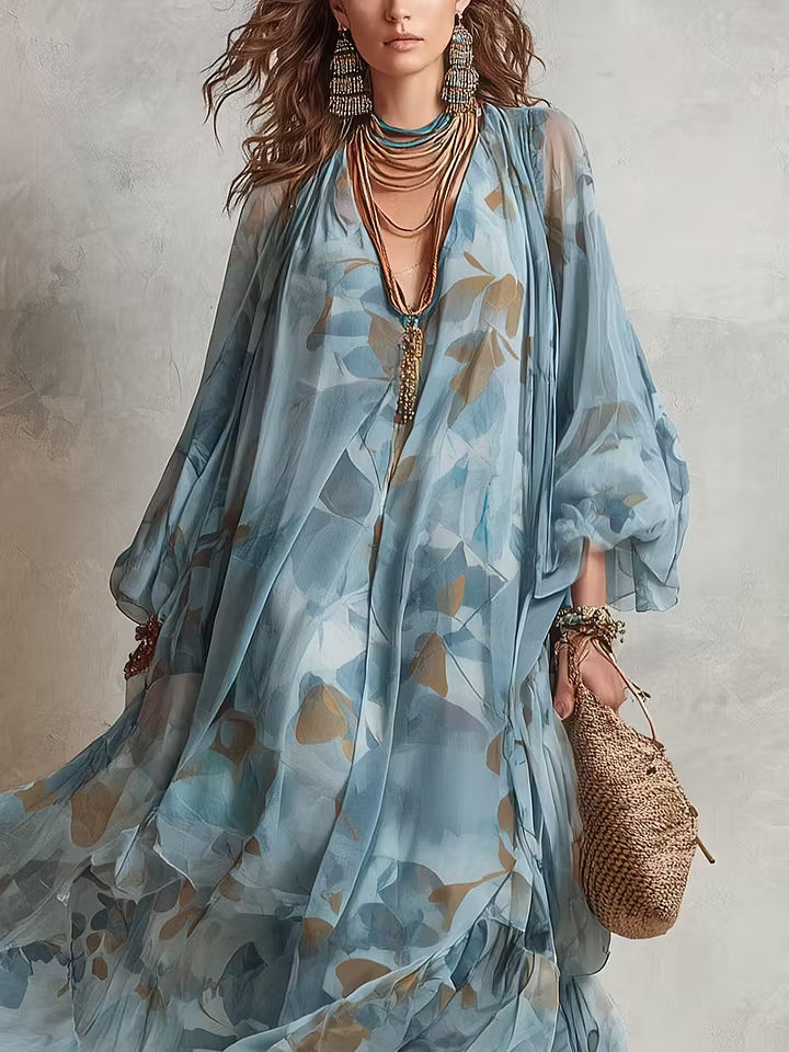 Avyra – Maxi-Langkleid aus Seidenmischung