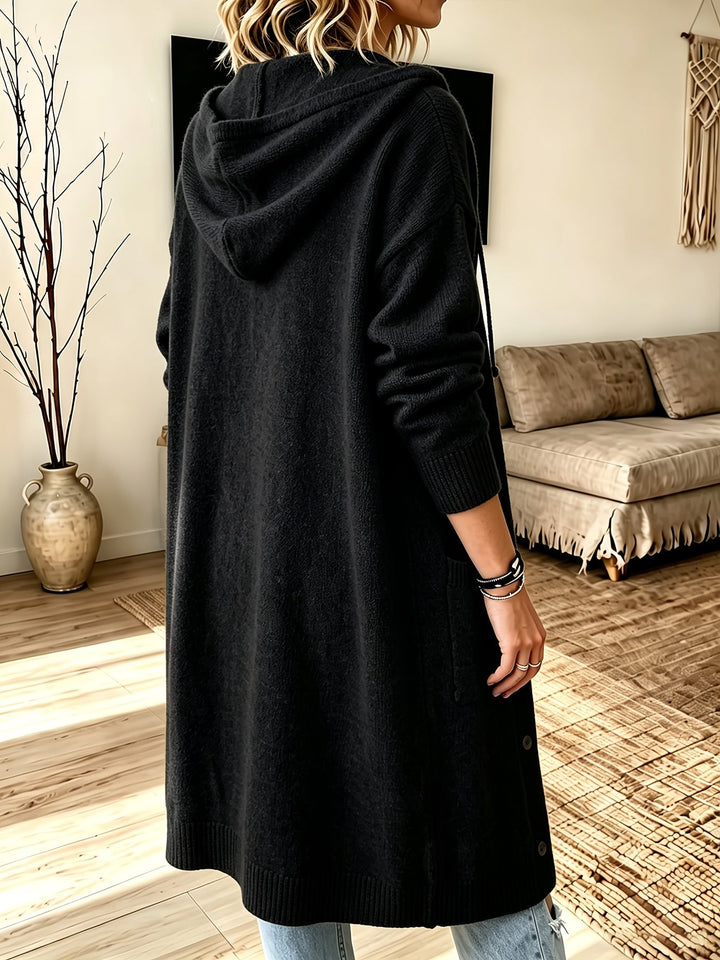 Nevora – Kapuzen-Viskose-Strickjacke