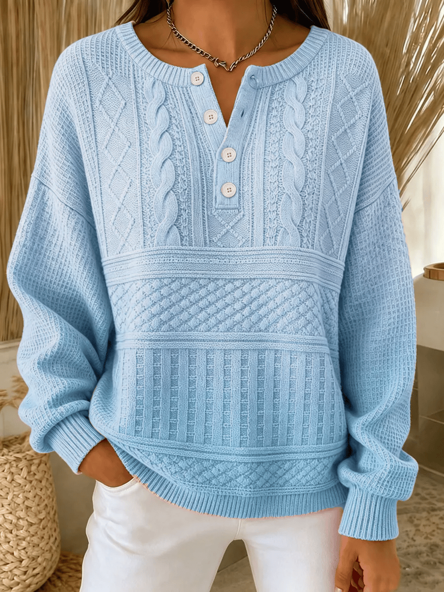 Nolira – Allover-Print Baumwoll-Henleyshirt