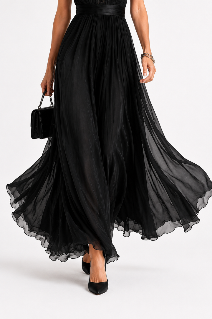 Kelyra – Maxi-Chiffonkleid