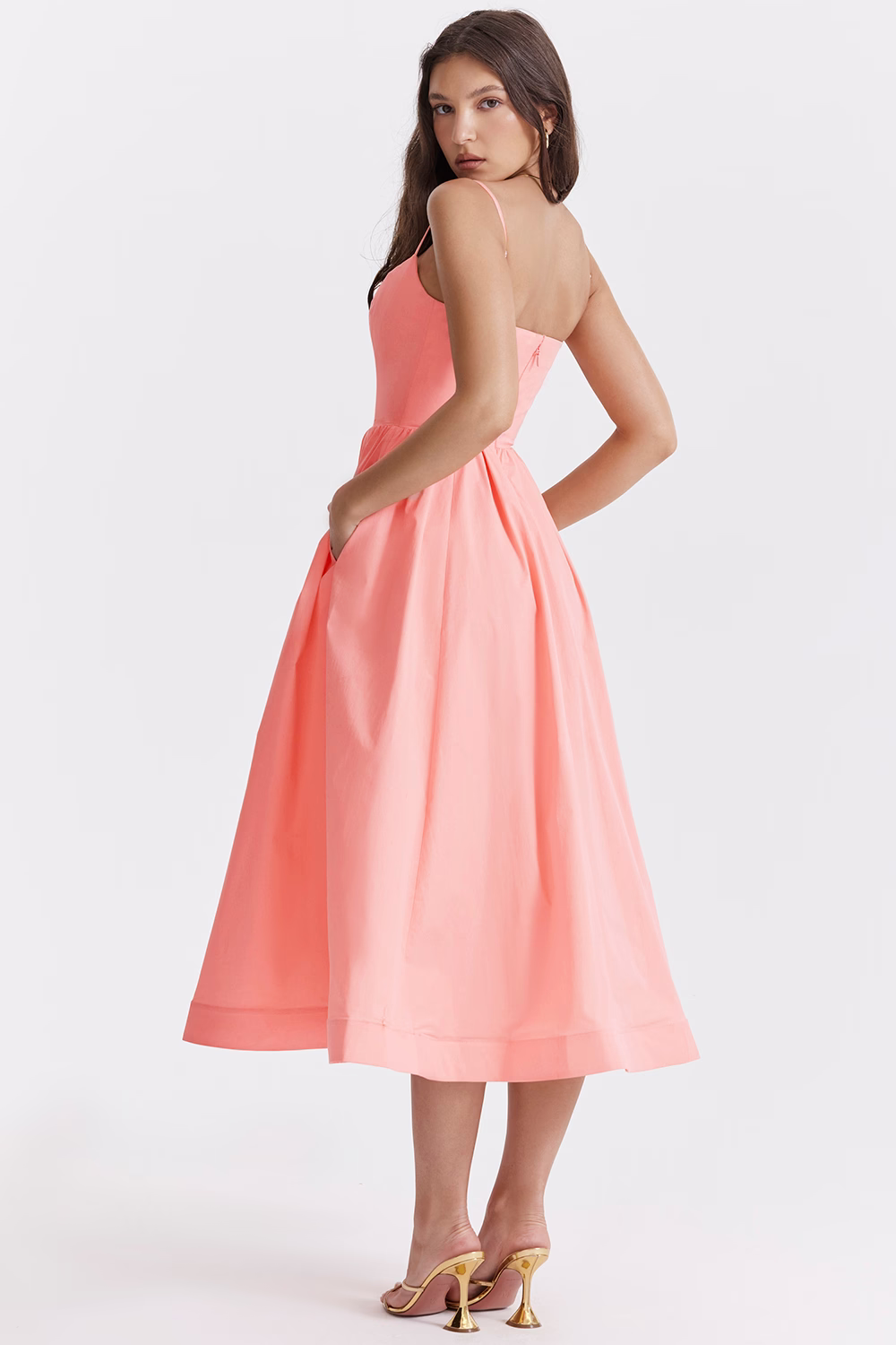 Nolara – Korsettstil, gewebtes Midikleid