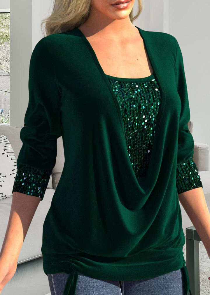 Rivena – Zweiteiliges Pailletten-Top-Set