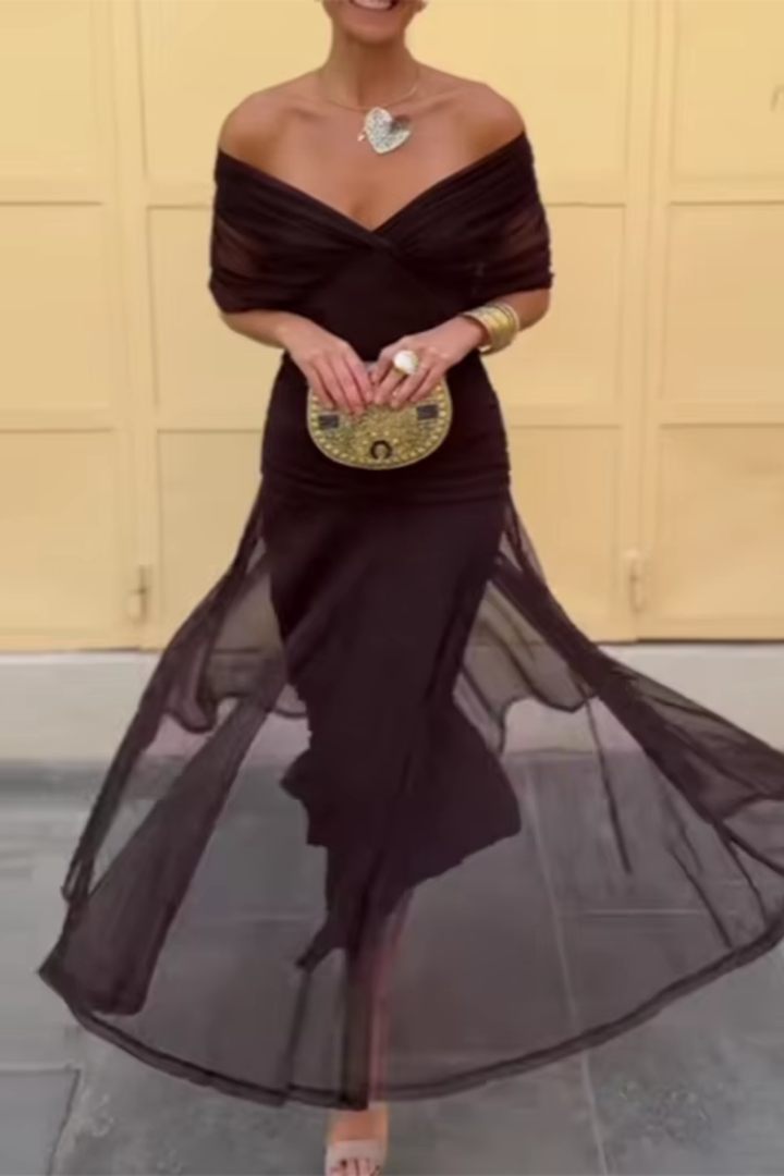 Veyla - V-Neck Woven Maxi Dress